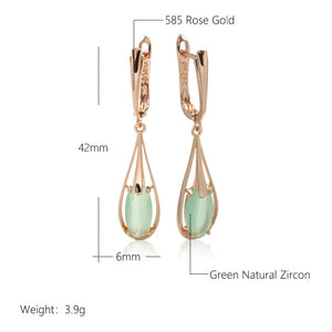 Natural Green - Rose Gold Earrings