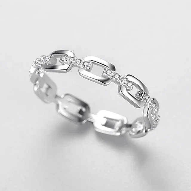 Chain Charm -  Sterling Ring