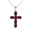 Multicolor Amethyst/Topaz (925 Sterling) Cross Necklace (USA)