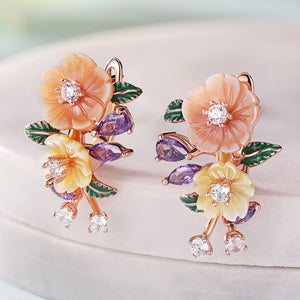 Flower Leaf - Sterling Earrings