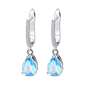 Sky Blue Topaz 925 Earrings (USA)