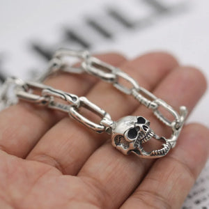 Sterling 925 Silver Men's Skull Bracelet