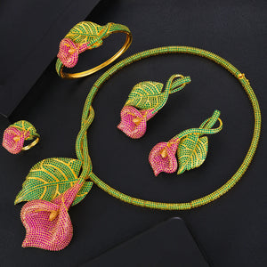 Tulip Leaf Bridal Jewel Set
