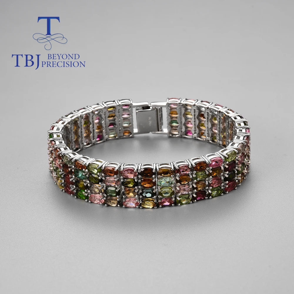 Rainbow Tourmaline (925 Sterling) Bracelet
