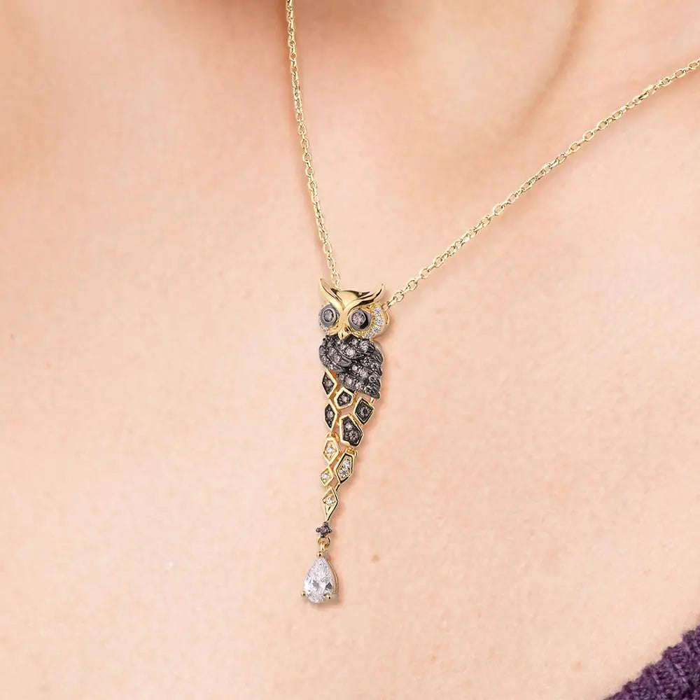 Owl Design (925 Sterling Silver) Pendant