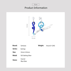 Blue Spiral Twist (925 Sterling Silver) Earrings