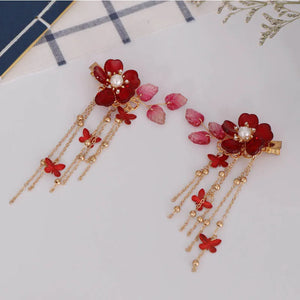 Butterfly Flower Hairclips (1pair)