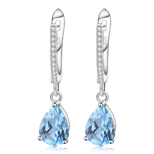 Sky Blue Topaz 925 Earrings (USA)