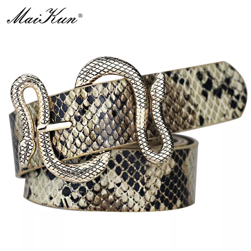 Snake Buckle Leather Belts