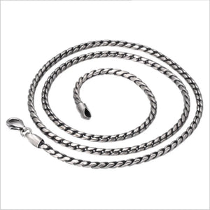 Retro Twist Silver Chain for Men