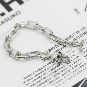 Sterling 925 Silver Men's Skull Bracelet