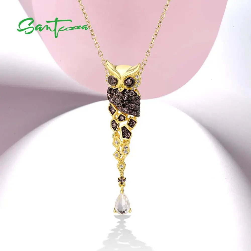 Owl Design (925 Sterling Silver) Pendant