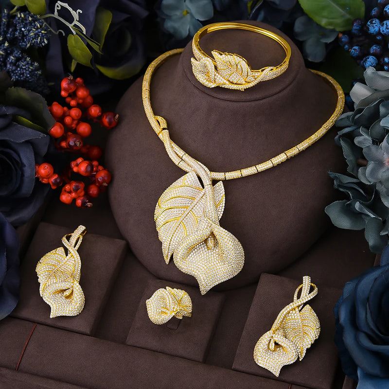 Tulip Leaf Bridal Jewel Set
