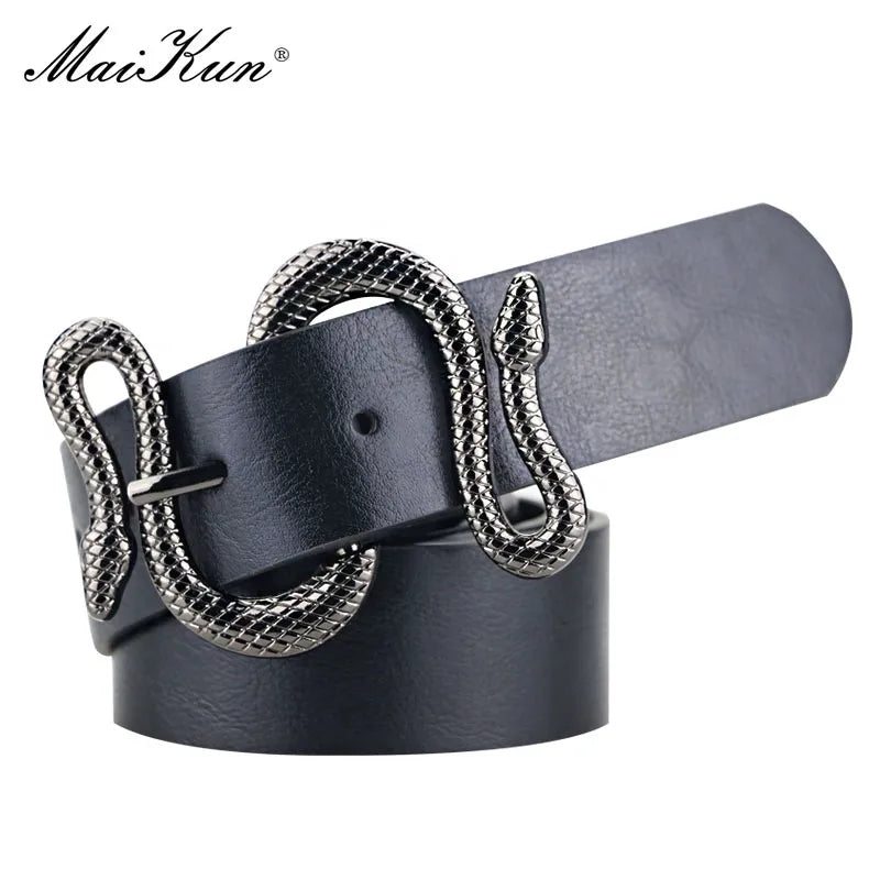 Snake Buckle Leather Belts