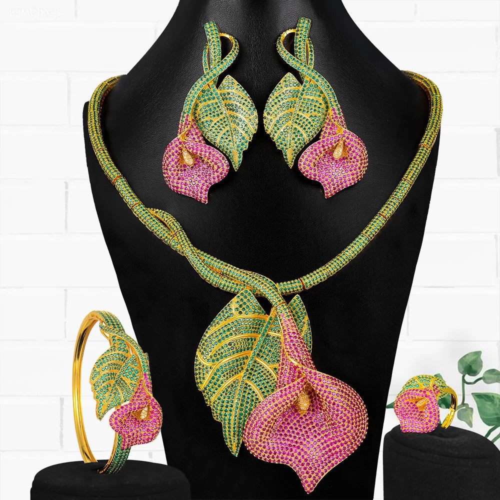 Tulip Leaf Bridal Jewel Set