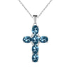 Multicolor Amethyst/Topaz (925 Sterling) Cross Necklace (USA)