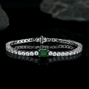 Sterling/Emerald (15-18cm) Bracelet