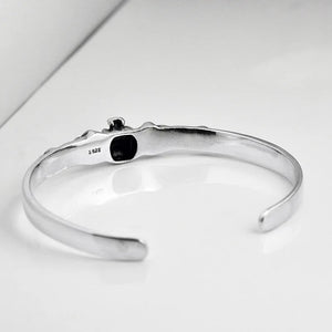 Gothic Silver 925 Skull Cuff Bangle