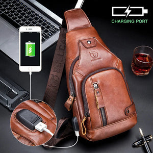 Men's Leather Chest Bag