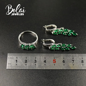 Emerald (925 sterling silver) Jewelry Set