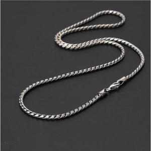 Retro Twist Silver Chain for Men