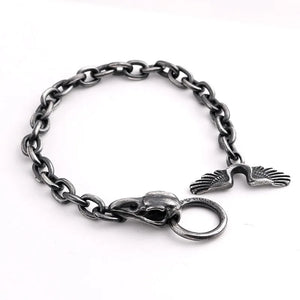 Handmade 925 Silver Skull Mens Bracelet