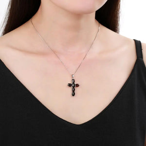 Multicolor Amethyst/Topaz (925 Sterling) Cross Necklace (USA)