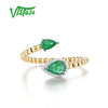 Diamond/Emerald 14K 585 Yellow Gold Rings