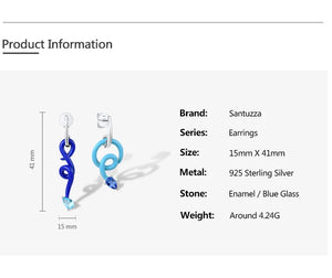 Blue Spiral Twist (925 Sterling Silver) Earrings