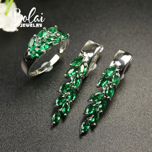Emerald (925 sterling silver) Jewelry Set
