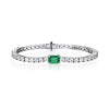 Sterling/Emerald (15-18cm) Bracelet
