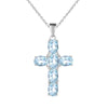 Multicolor Amethyst/Topaz (925 Sterling) Cross Necklace (USA)