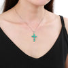 Multicolor Amethyst/Topaz (925 Sterling) Cross Necklace (USA)