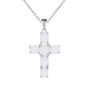 Multicolor Amethyst/Topaz (925 Sterling) Cross Necklace (USA)