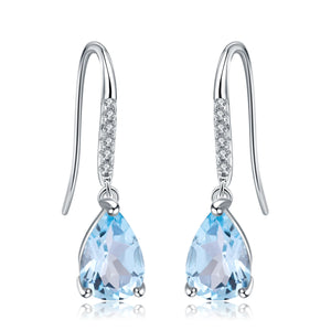 Sky Blue Topaz 925 Earrings (USA)