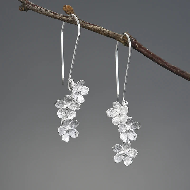 Elegant Forget-me-not Flower (Sterling) Earrings