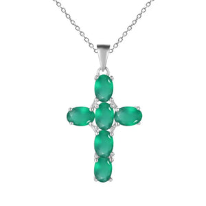 Multicolor Amethyst/Topaz (925 Sterling) Cross Necklace (USA)