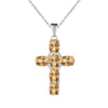 Multicolor Amethyst/Topaz (925 Sterling) Cross Necklace (USA)