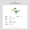 Diamond/Emerald 14K 585 Yellow Gold Rings