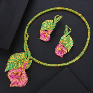 Tulip Leaf Bridal Jewel Set