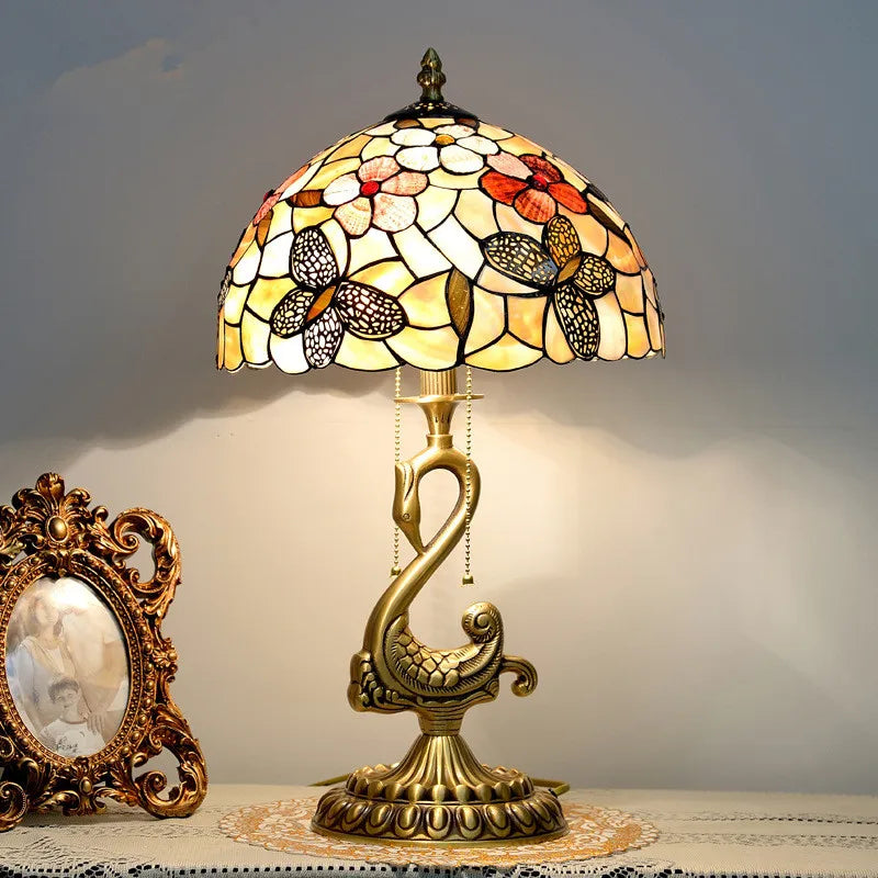 Tiffany Swan Table Lamp