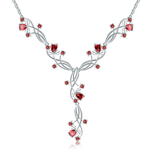 Red Garnet Sterling Necklace USA