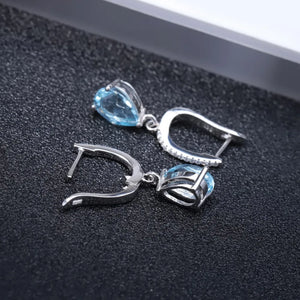 Sky Blue Topaz 925 Earrings (USA)