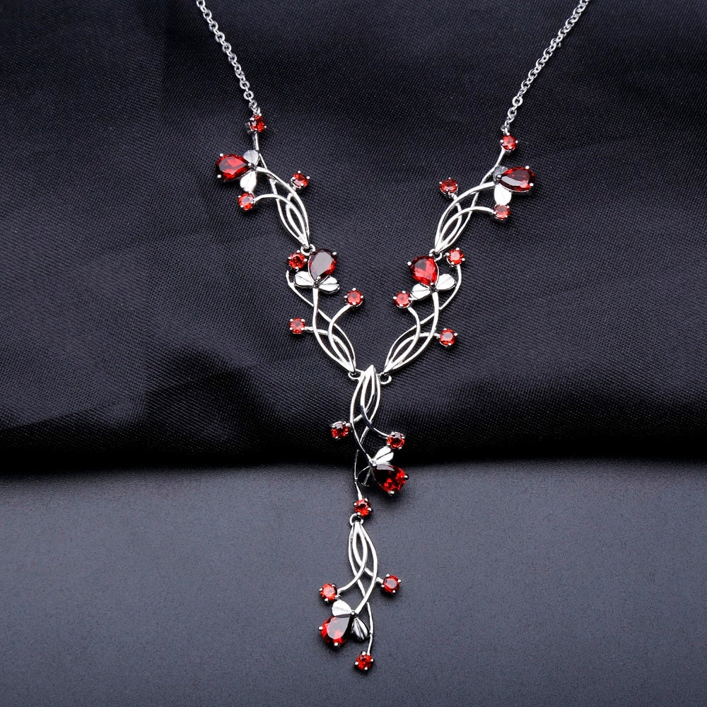 Red Garnet Sterling Necklace USA