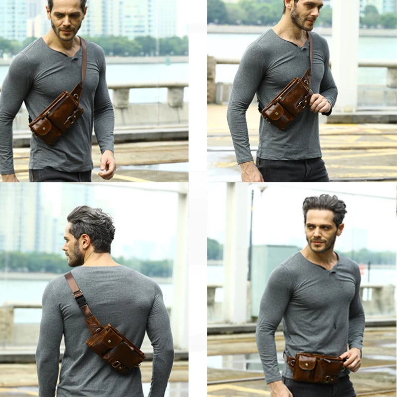 Belt Waist Bag - Leather Men's