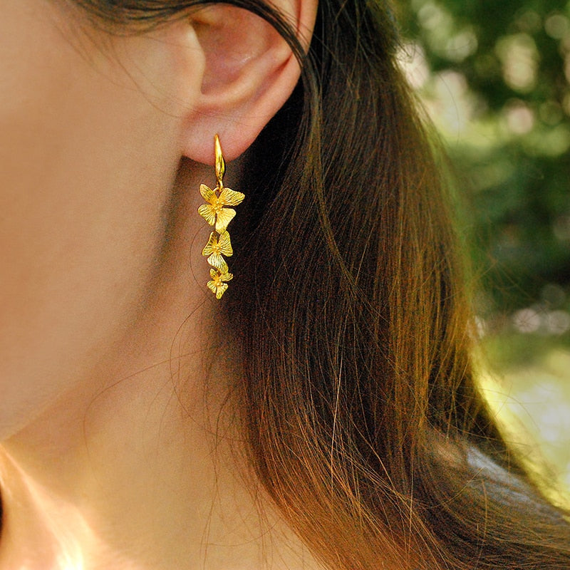 Gold Flower Earrings