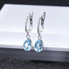 Sky Blue Topaz 925 Earrings (USA)