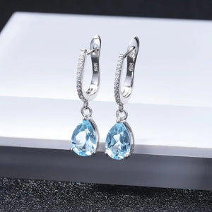 Sky Blue Topaz 925 Earrings (USA)
