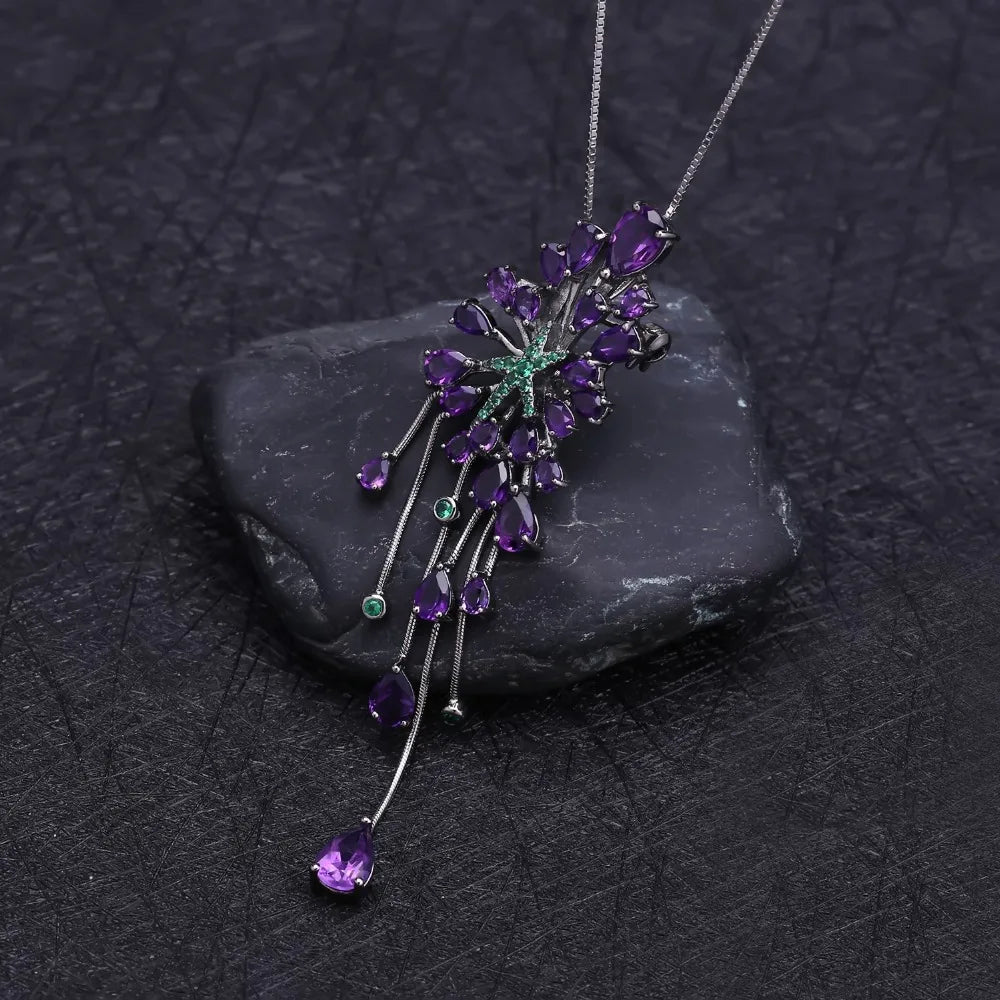 Purple Amethyst (925 Sterling Silver) Necklace (USA)