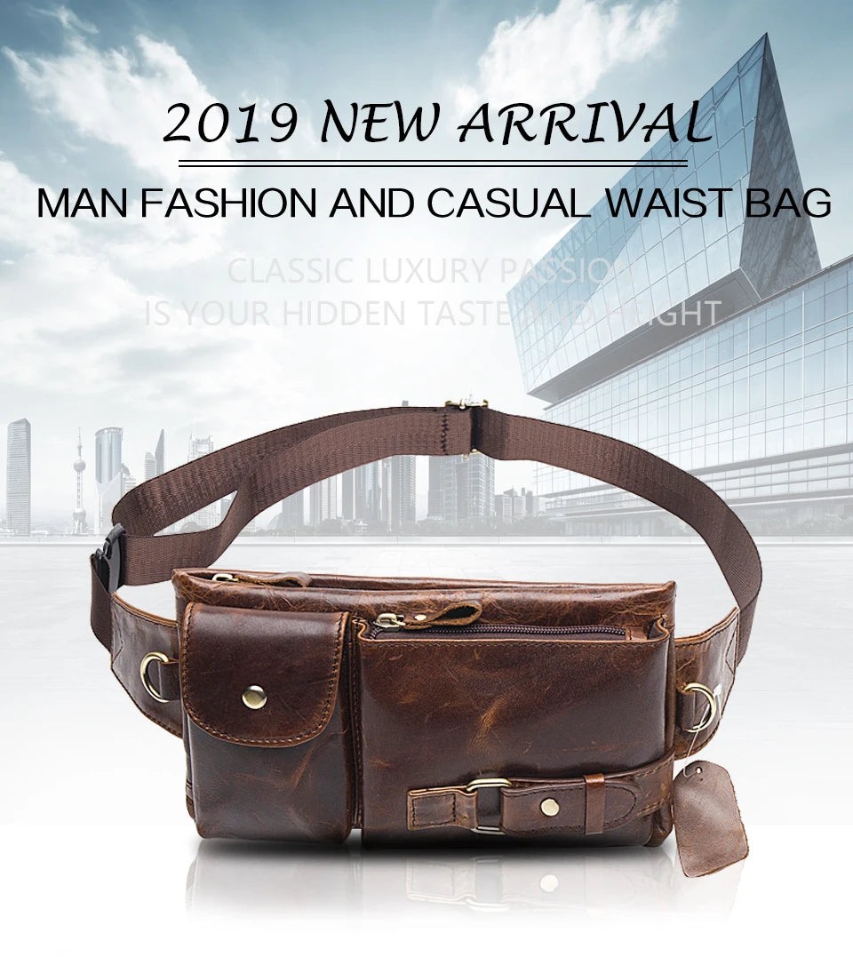 Belt Waist Bag - Leather Men's